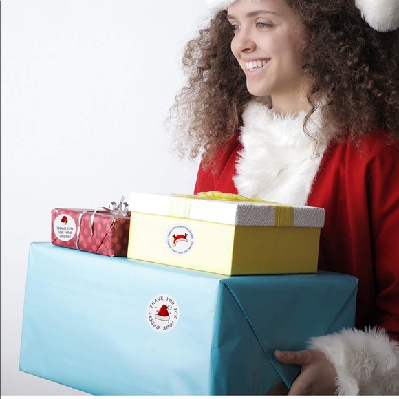 🎅🏽 100 Thank You - Merry Christmas Package Stickers - Picture 5 of 6